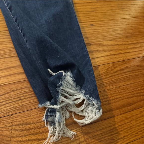 Seven for all Mankind High Waisted Cropped Straight Jeans with Chewed Hem - Picture 6 of 11